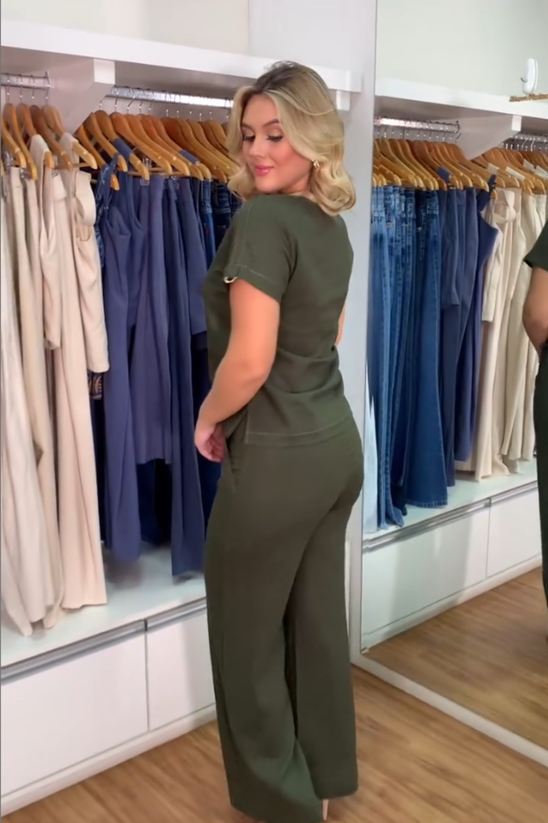 1375 | Conjunto Dani - Verde Militar Comfy Pespontado ✨